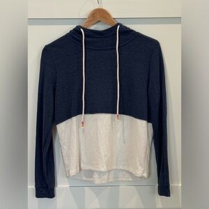 Marine Layer Women's Hoodie Navy Blue White Colorblock Size Small